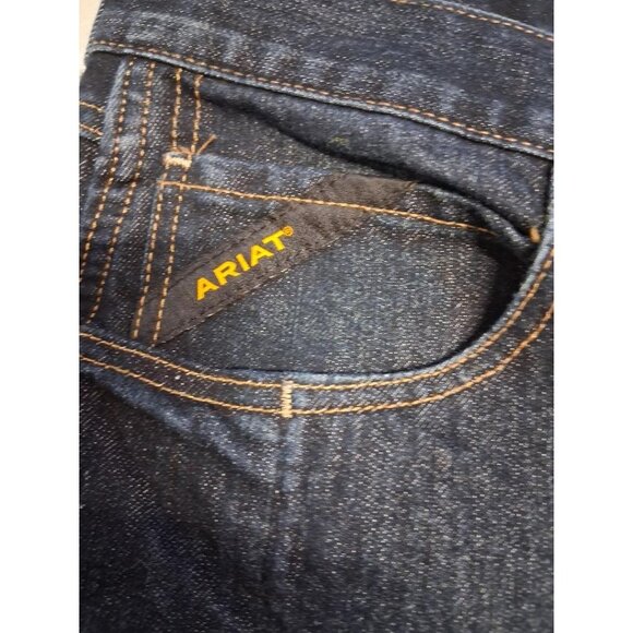 Ariat Rebar M5 Mens Straight Leg Jeans 36x32 Dark Wash Durable Denim Built To La - Picture 5 of 9